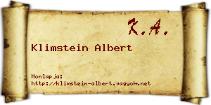 Klimstein Albert névjegykártya